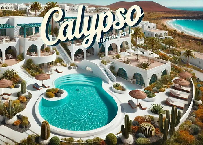 Calypso, apartamento completo con vistas al mar y a la piscina en Costa Teguise