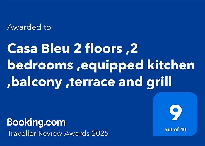 Casa Bleu 2 Floors ,2 Bedrooms ,Equipped Kitchen ,Balcony ,Terrace And Grill